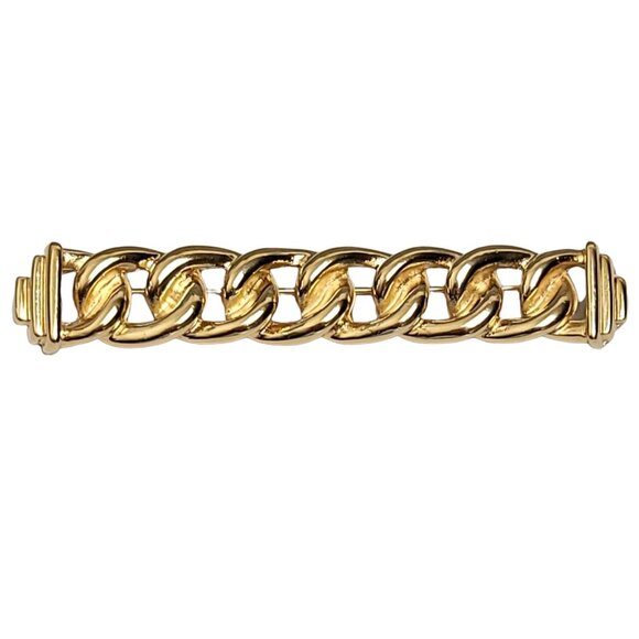 Givenchy Gold-Tone Braided Statement Size Bar Brooch, Signed - Picture 1 of 9